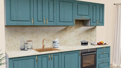 Кухня на заказ Дуб аквамарин